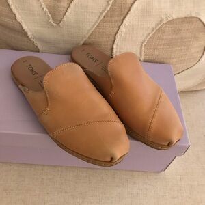 TOMS Light Brown Leather Mules